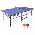 8 Ft. Mid-Size Foldable Table Tennis Table Ping Pong Table Set with Net, 2 Paddles and 3 Balls for Indoor Outdoor
