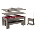 6 Ft 3 in 1 Pool Table with Table Tennis and Dining Table Conversion Top, Includes All Accessories, by