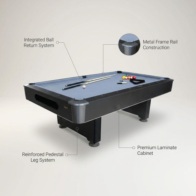 Dakota Slatron 8 Ft. Pool Table with Ball Return System — Lifestyle