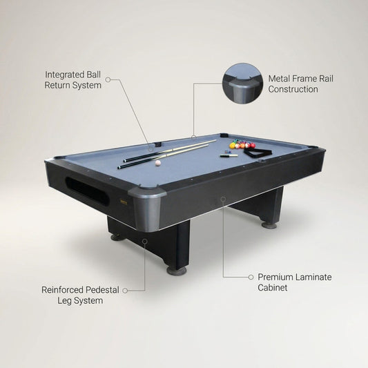 Dakota Slatron 8 Ft. Pool Table with Ball Return System — Lifestyle