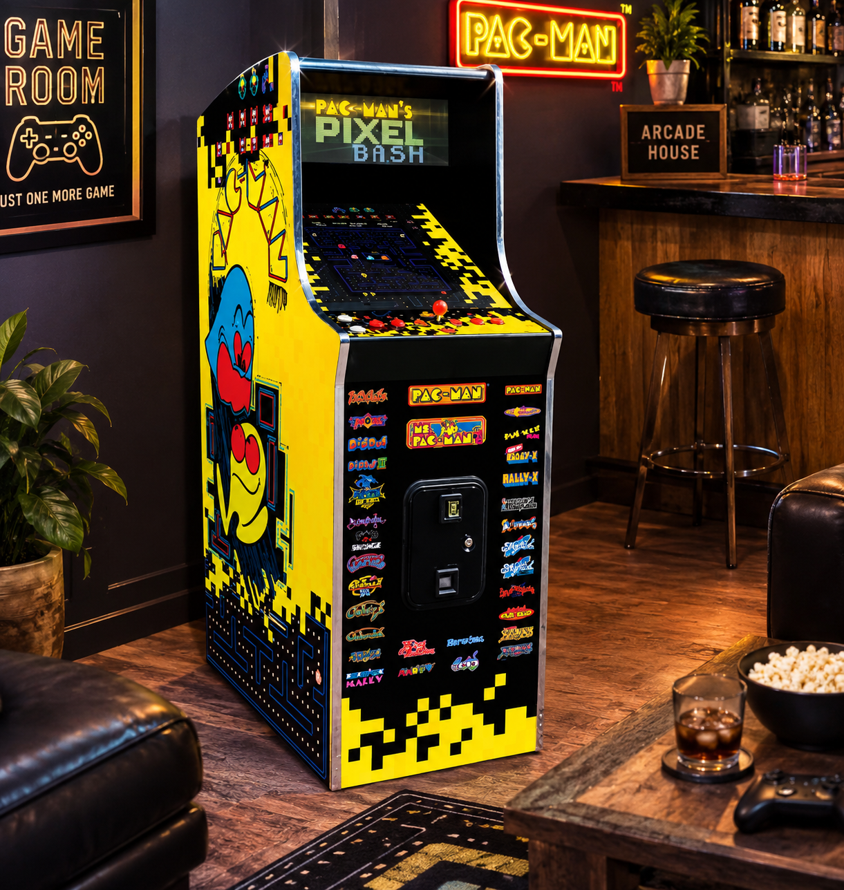 Bandai Namco Pac-Man Pixel Bash Cabaret Home Arcade Cabinet-32 Classic Games