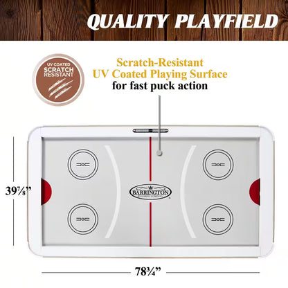 Camden 90" Air Hockey Table with LED Electronic Scorer, Arcade Sound Effects, UV Coated Surface and Pushers and Pucks